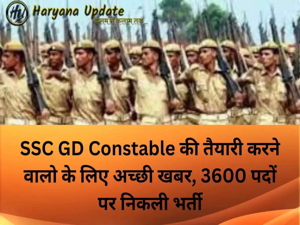 SSC GD Constable की तैयारी करने वालो के लिए अच्छी खबर, 3600 पदों पर निकली भर्ती,ये है आवेदन प्रक्रिया..