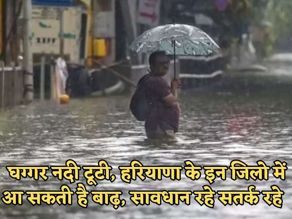  घग्गर नदी टूटी, हरियाणा के इन जिलो में आ सकती है बाढ़, सावधान रहे सतर्क रहे 