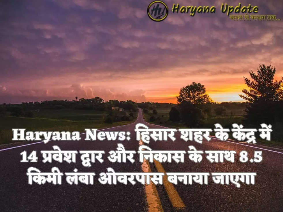 Haryana News: हिसार शहर के केंद्र में 14 प्रवेश द्वार और निकास के साथ 8.5 किमी लंबा ओवरपास बनाया जाएगा ​​​​​​​