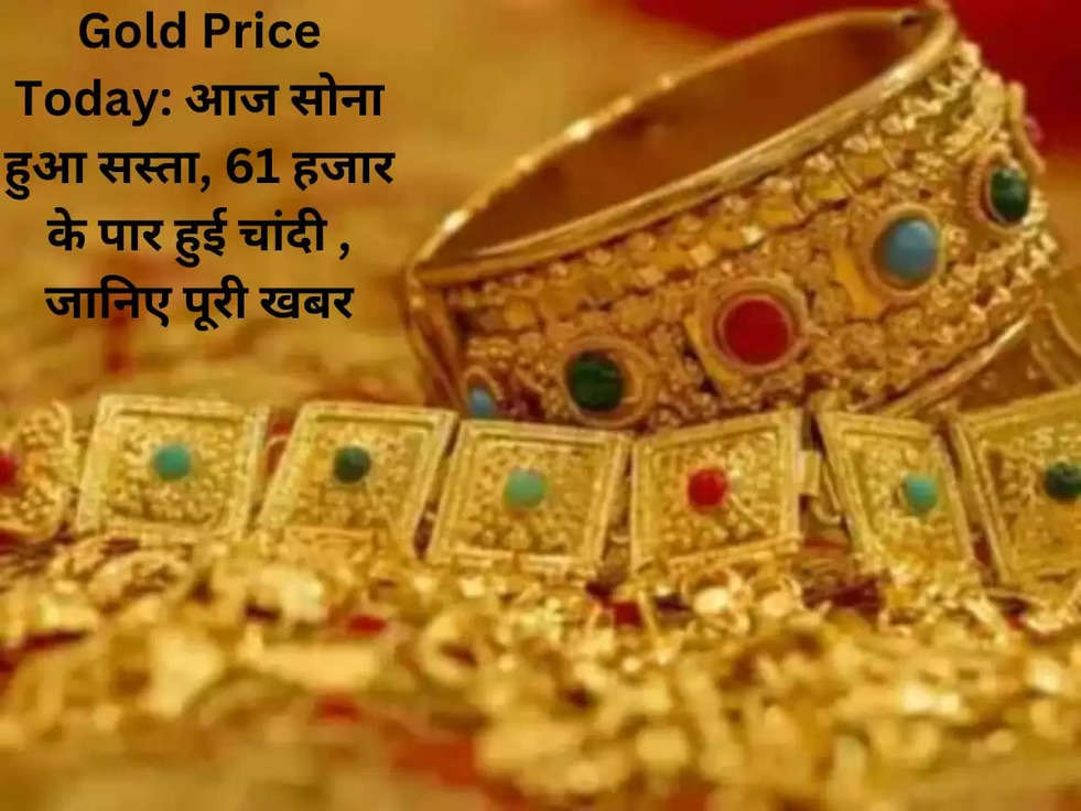 Gold Price Today: आज सोना हुआ सस्‍ता, 61 हजार के पार हुई चांदी