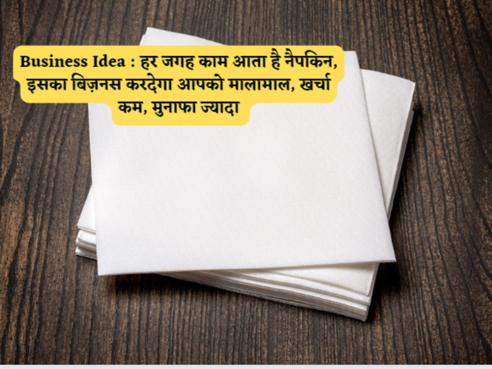 Business Idea  हर जगह काम आता है नैपकिन, इसका बिज़नस करदेगा आपको मालामाल, खर्चा कम, मुनाफा ज्यादा 