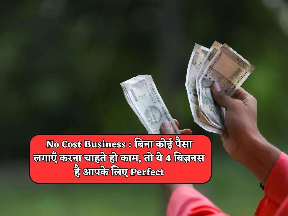 No Cost Business : बिना कोई पैसा लगाएँ करना चाहते हो काम, तो ये 4 बिज़नस है आपके लिए Perfect