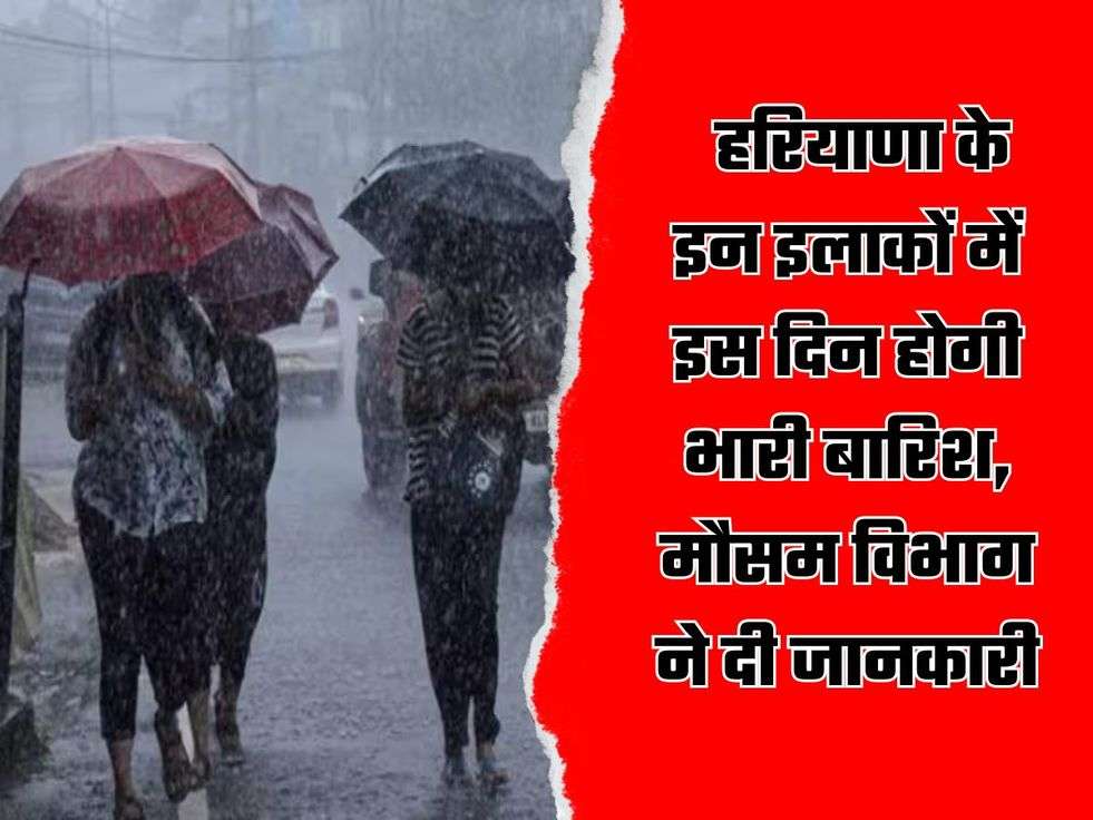 Haryana Weather: हरियाणा के इन इलाकों में इस दिन होगी भारी बारिश, मौसम विभाग ने दी जानकारी