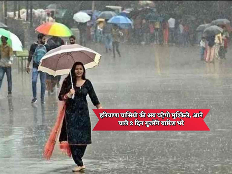 Haryana Weather : हरियाणा वासियो की अब बढ़ेगी मुश्किले, आने वाले 2 दिन गुजरेंगे बारिश भरे 