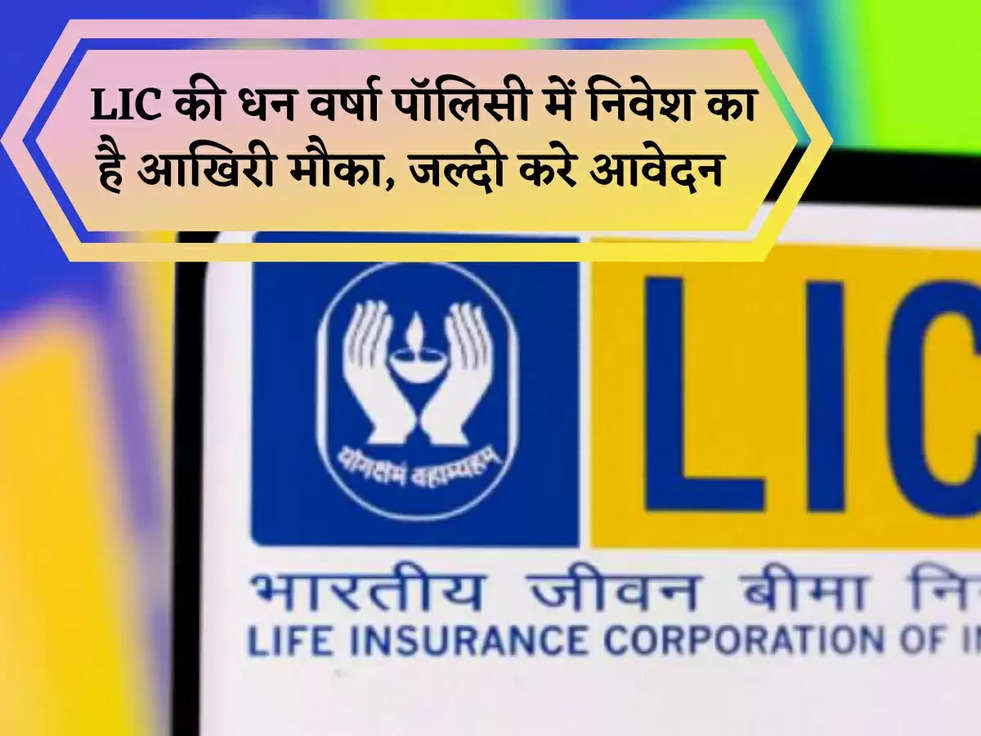 31st March Deadline: LIC की धन वर्षा पॉलिसी में निवेश का है आखिरी मौका, जल्दी करे आवेदन 