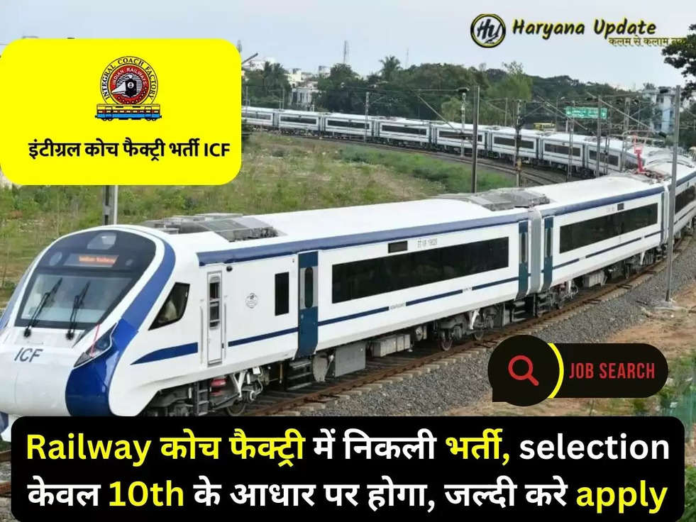 Railway कोच फैक्ट्री में निकली भर्ती selection केवल 10th के आधार पर होगा, जल्दी करे apply