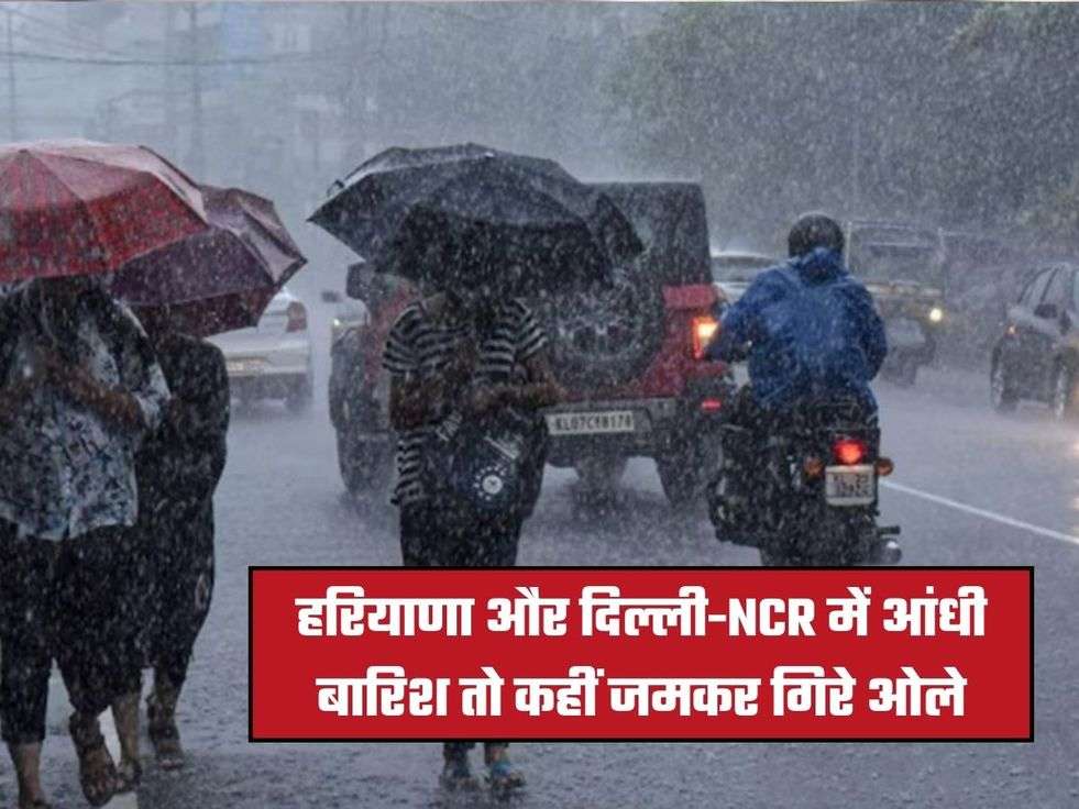 हरियाणा और दिल्ली-NCR में आंधी बारिश तो कहीं जमकर गिरे ओले