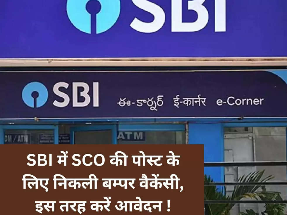 SBI में SCO की पोस्ट के लिए निकली बम्पर वैकेंसी, इस तरह करें आवेदन !