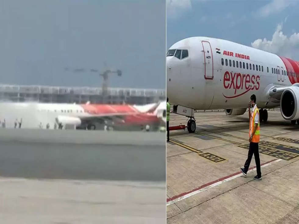 air india express plane caught fire at muscat airport