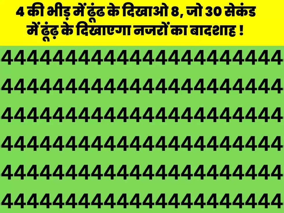 4 की भीड़ में ढूंढ के दिखाओ 8, जो 30 सेकंड में ढूंढ़ के दिखाएगा नजरों का बादशाह !