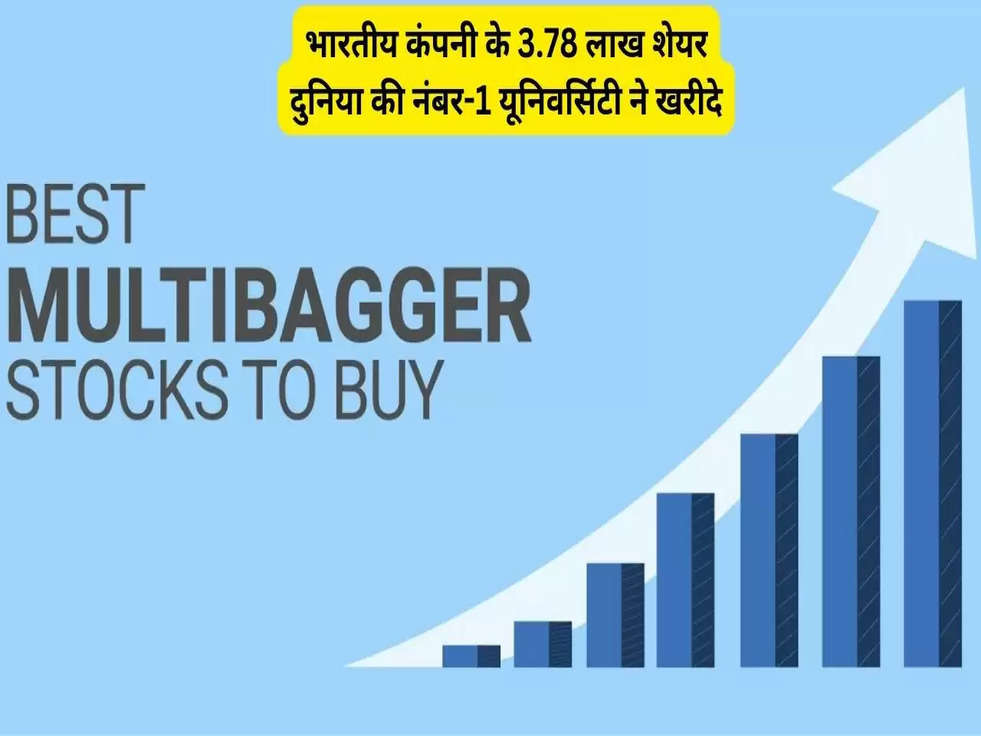 Multibagger stock: इस भारतीय कंपनी के 3.78 लाख शेयर दुनिया की नंबर-1 यूनिवर्सिटी ने खरीदे