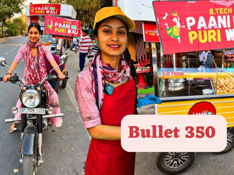 Bullet 350 पर खोला पानी-पूरी का स्टॉल, सिर्फ़ 21 साल की है इंजीनियर युवती, देखिये विडियो 