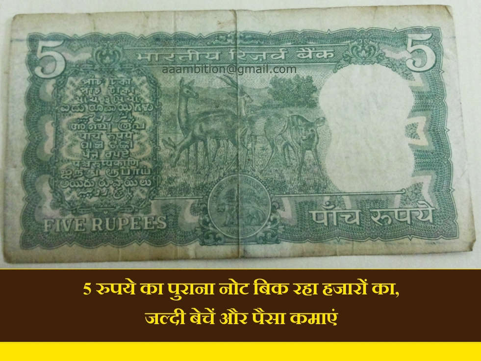 5 rupee old note