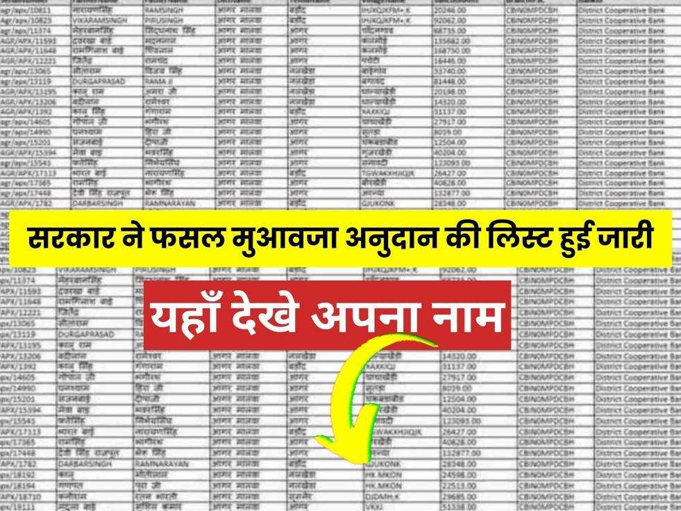 Crop Insurance Update: सरकार ने फसल मुआवजा अनुदान किसानो की लिस्ट की जारी, अब प्रति हेक्टेयर 13 हजार रुपये की दी जाएगी सब्सिडी, यहाँ देखे अपना नाम 