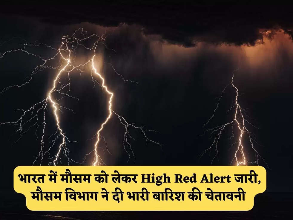 India Weather Alert : भारत में मौसम को लेकर High Red Alert जारी, मौसम विभाग ने दी भारी बारिश की चेतावनी 