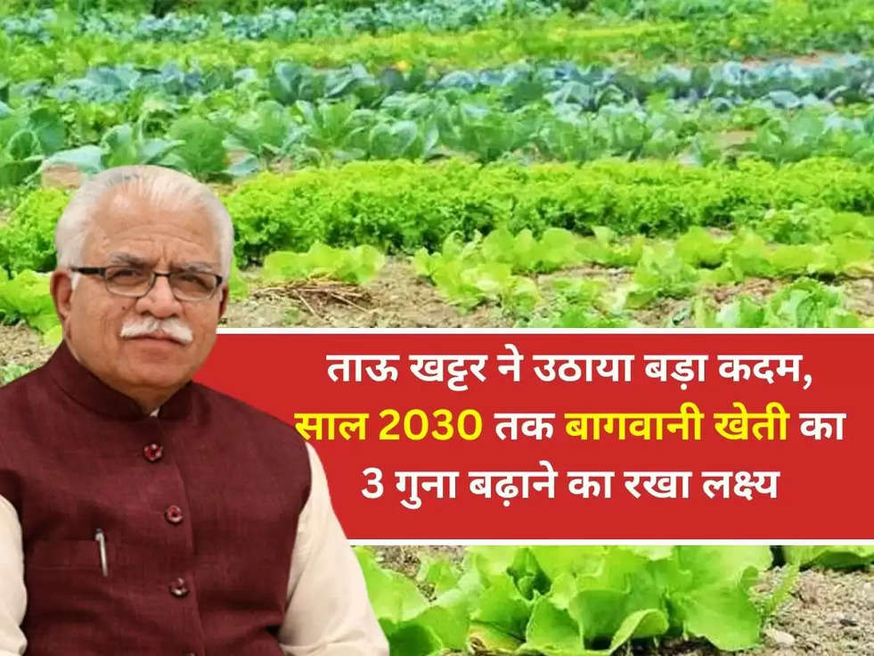 Haryana News: ताऊ खट्टर  ने उठाया बड़ा कदम, साल 2030 तक बागवानी खेती का 3 गुना बढ़ाने का रखा लक्ष्य