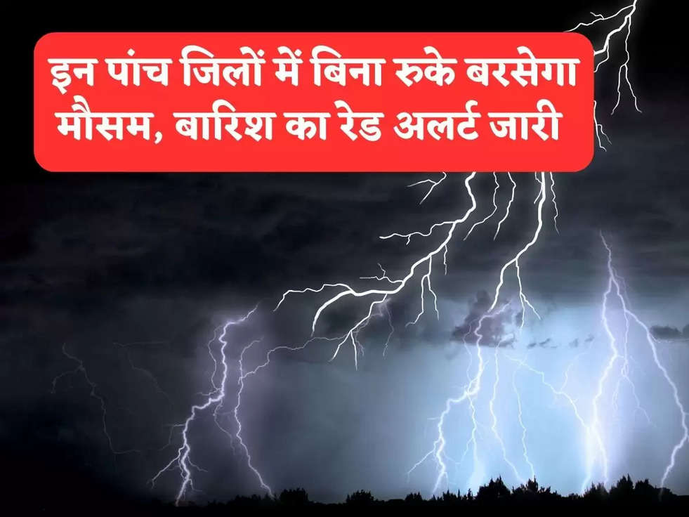 Haryana Red Alert: इन पांच जिलों में बिना रुके बरसेगा मौसम, बारिश का रेड अलर्ट जारी 