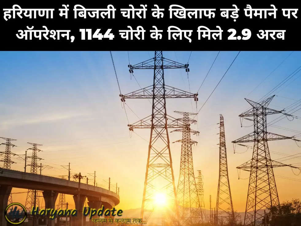 हरियाणा में बिजली चोरों के खिलाफ बड़े पैमाने पर ऑपरेशन, 1144 चोरी के लिए मिले 2.9 अरब