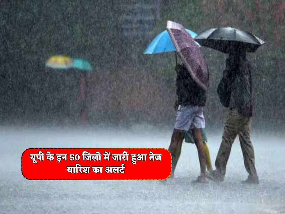 UP Weather : यूपी के इन 50 जिलो में जारी हुआ तेज बारिश का अलर्ट 