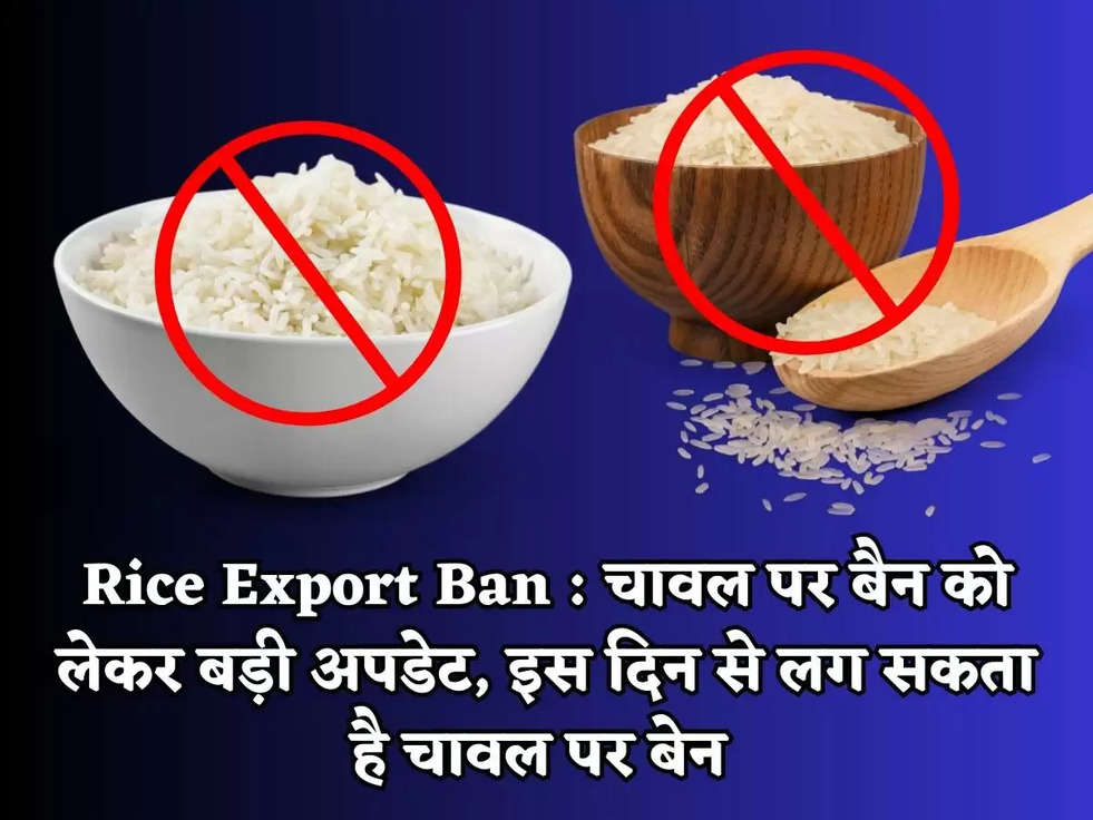 Rice Export Ban : चावल पर बैन को लेकर बड़ी अपडेट, इस दिन से लग सकता है चावल पर बेन 