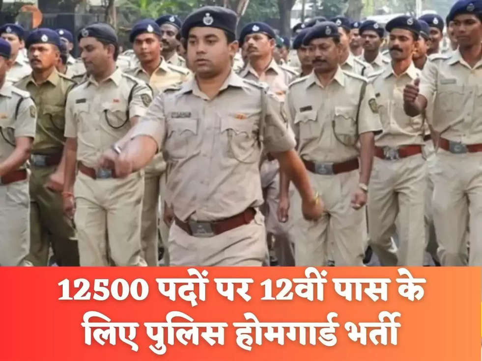 12500 पदों पर 12वीं पास के लिए पुलिस होमगार्ड भर्ती