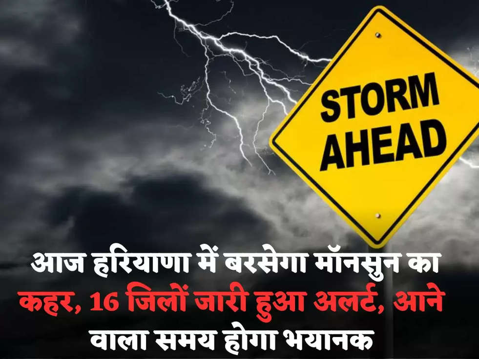  आज हरियाणा में बरसेगा मॉनसुन का कहर, 16 जिलों जारी हुआ अलर्ट, आने वाला समय होगा भयानक