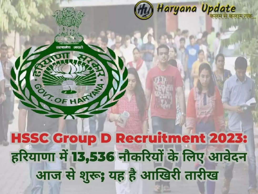 HSSC Group D Recruitment 2023: हरियाणा में 13,536 नौकरियों के लिए आवेदन आज से शुरू; यह है आखिरी तारीख 