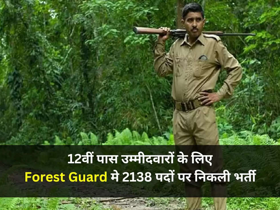 Sarkari Naukri: 12वीं पास उम्मीदवारों के लिए Forest Guard मे 2138 पदों पर निकली भर्ती, जल्दी से करें आवेदन