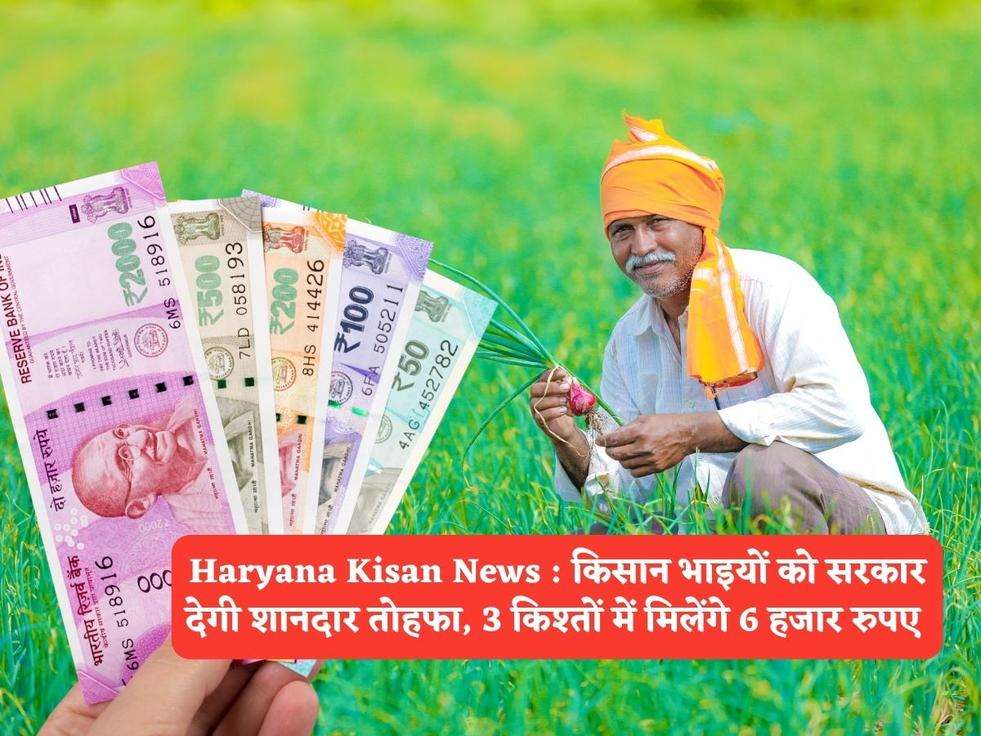 Haryana Kisan News : किसान भाइयों को सरकार देगी शानदार तोहफा, 3 किश्तों में मिलेंगे 6 हजार रुपए 