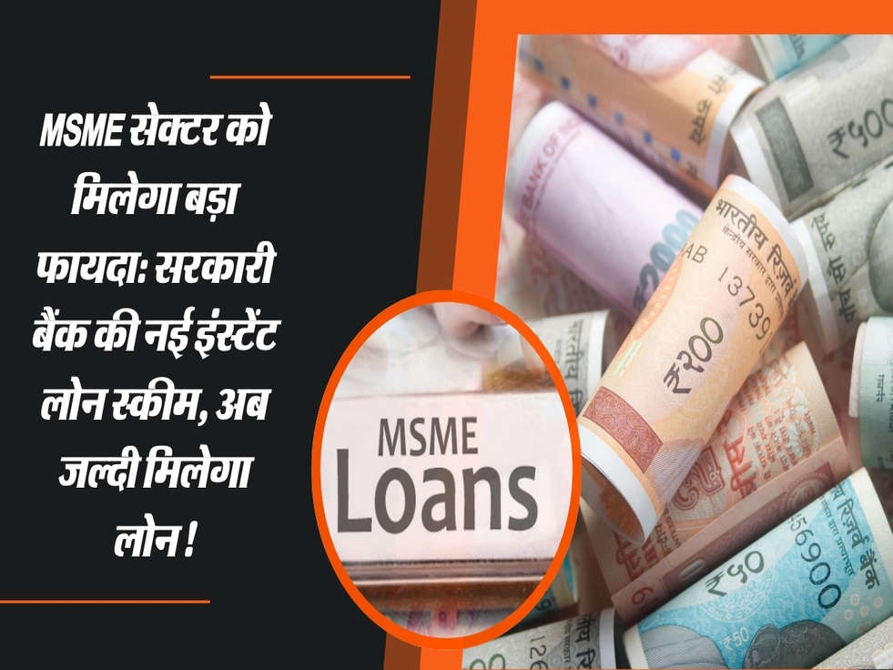 MSME सेक्टर को मिलेगा बड़ा फायदा: सरकारी बैंक की नई इंस्टेंट लोन स्कीम, अब जल्दी मिलेगा लोन!