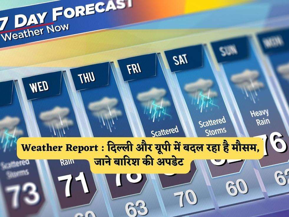 Weather Report : दिल्ली और यूपी में बदल रहा है मौसम, जाने बारिश की अपडेट 