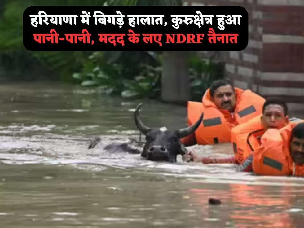 कुरुक्षेत्र हुआ पानी-पानी, मदद के लए NDRF तैना