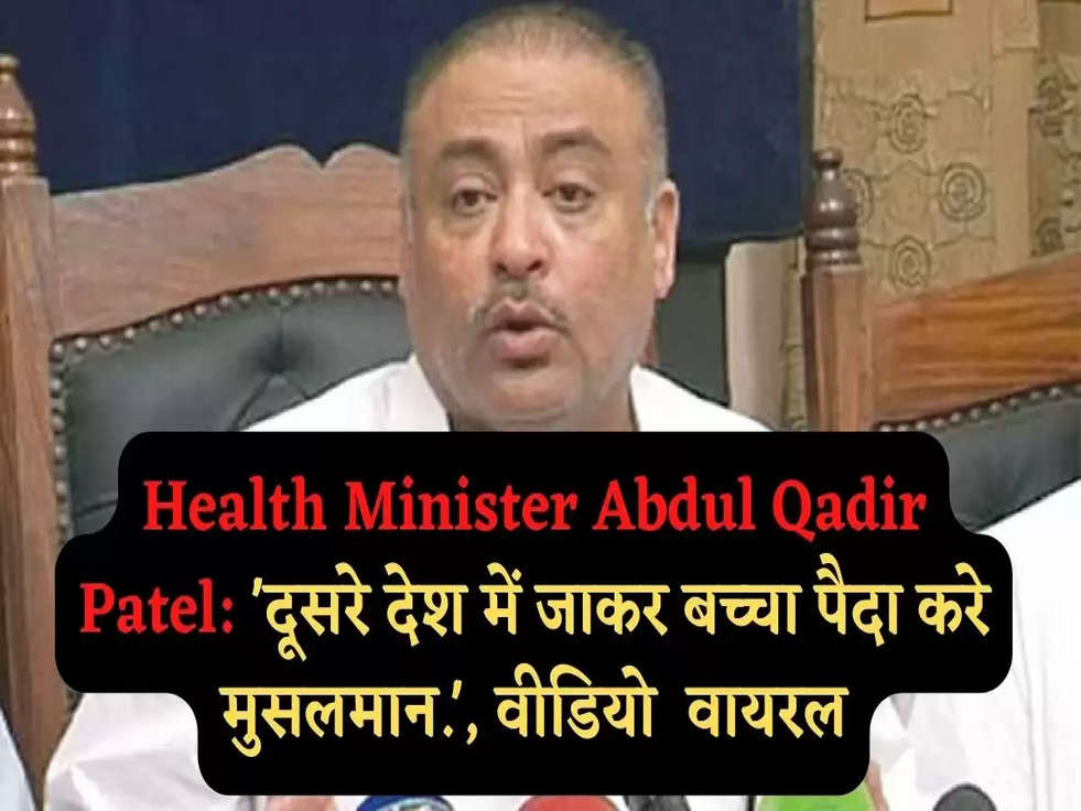 Health Minister Abdul Qadir Patel: 'दूसरे देश में जाकर बच्चा पैदा करे मुसलमान.', वीडियो  वायरल