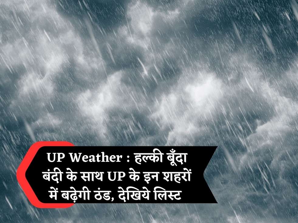 UP Weather : हल्की बूँदा बंदी के साथ UP के इन शहरों में बढ़ेगी ठंड, देखिये लिस्ट 